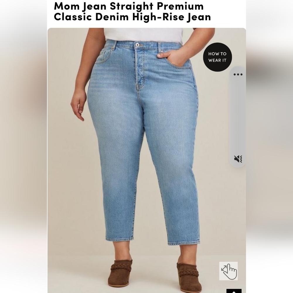 NWT Torrid mom jeans straight premium classic denim high rise Jean 16S 16 short